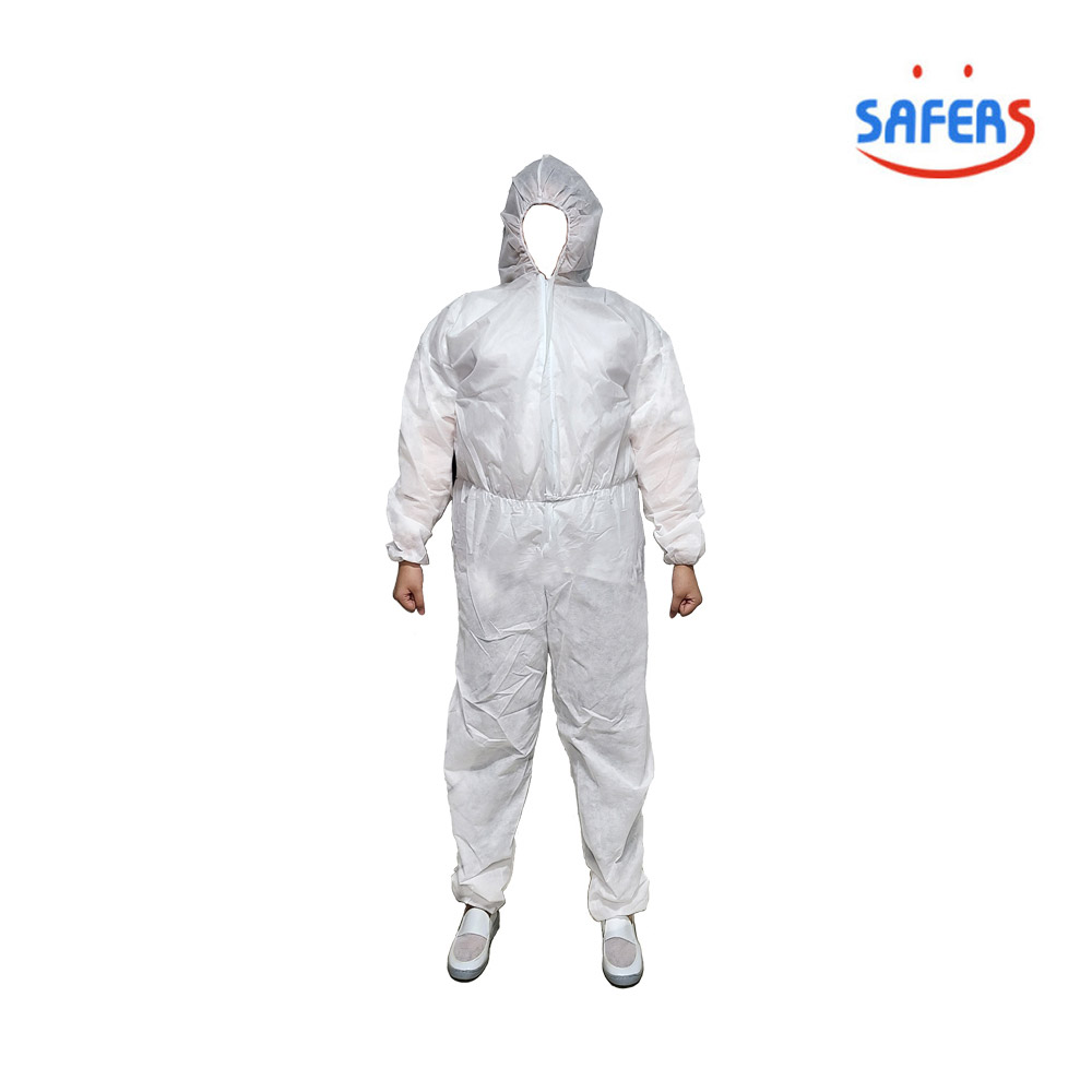 30111/부직포작업복/SS100E/후드일반형/쎄이퍼스/원피스/50g/화이트/XL