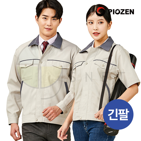 PS-J681/자켓/춘하//폴리65+레이온35/TR트로피컬/생활방수/베이지+그레이/M~4XL