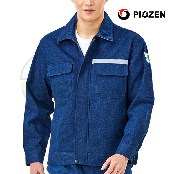 PS-J410/상의/춘하//코튼100+12온스/청지/스트레치/반사테이프(앞)/블루/M~4XL