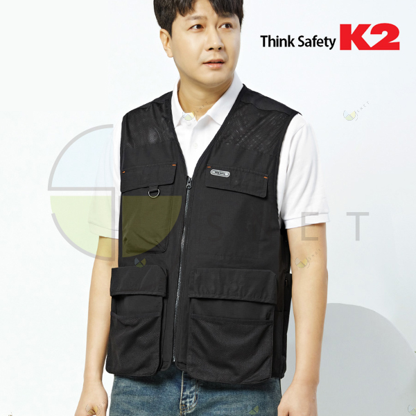 VE-2601(BK)/K2/조끼/사철/겉감:면65나일론35/배색:폴리에스터100/90~120(5단위)/블랙