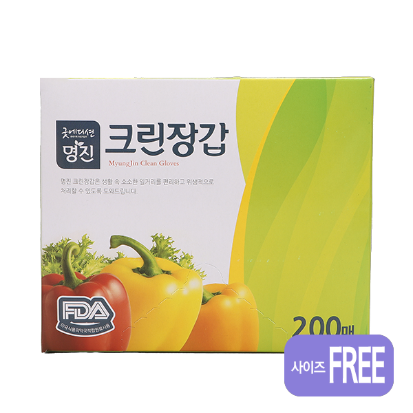 장갑/ 명진 / 위생 크린장갑 / ★24㎝×28㎝×200매 / 370088