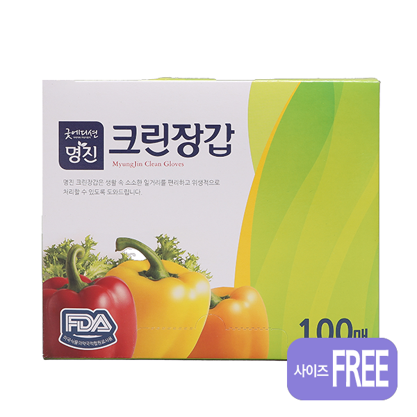 장갑/ 명진 / 위생 크린장갑 / ☆24㎝×28㎝×100매 / 370087