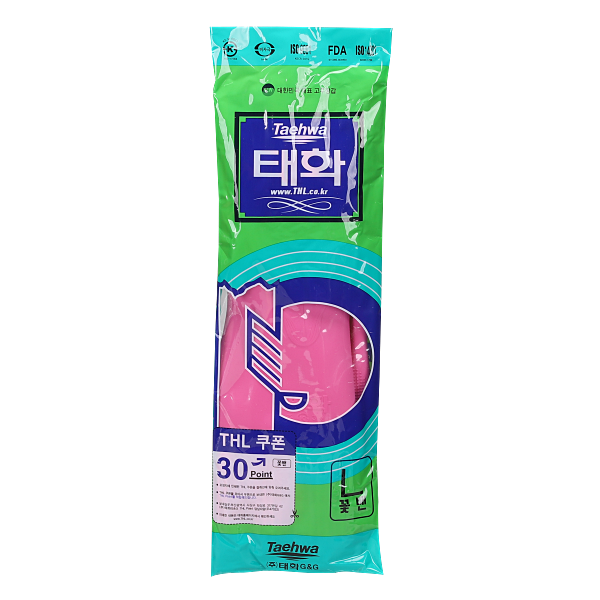 장갑/ 태화 / 고무장갑 / 핑크 / L / 꽃밴 / 60707