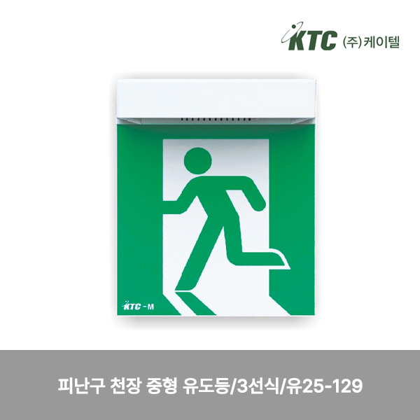 피난구 천장 중형 유도등/3선식/케이텔/유25-129/203*250*83/개