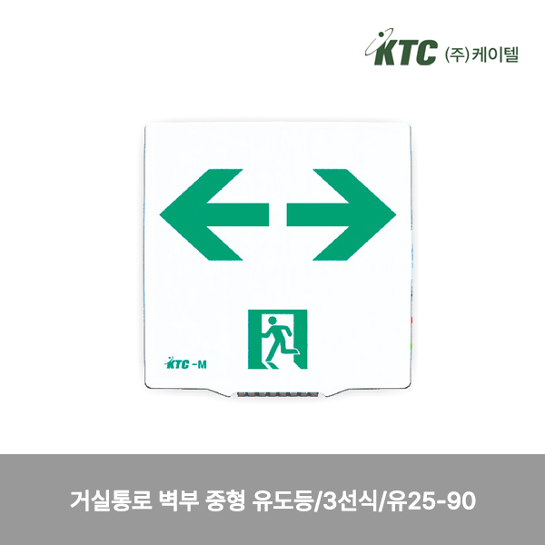 거실통로 벽부 중형 유도등/3선식/케이텔/유25-90/208*213*51/개