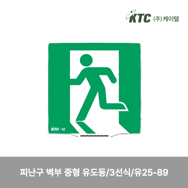피난구 벽부 중형 유도등/3선식/케이텔/유25-89/208*213*51/개