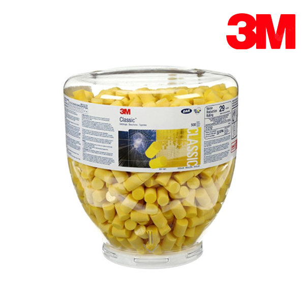 클래식(리필)/귀마개/3M/끈X/차음율(29db)/500쌍/투명용기/통(500페어)