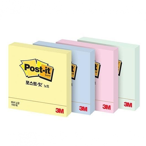 3M 포스트잇 노트 657 노랑 102*76mm 100매 / 8801230160012