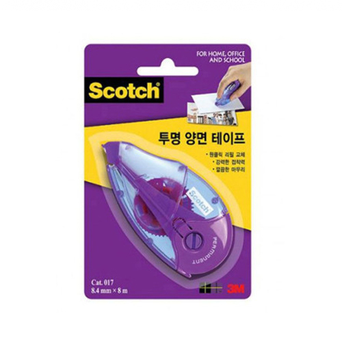 3M 스카치 투명 양면 테이프 017, 8.4mmx8m / 8806080041160