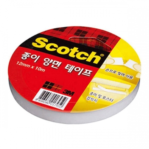 3M 스카치 종이 양면 테이프 12mm*10m / 8806080017950