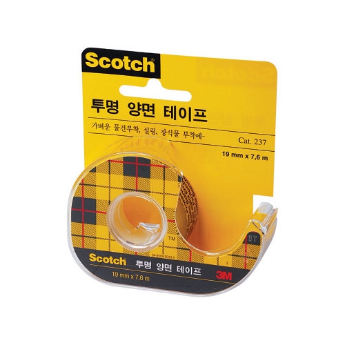 3M 스카치 투명 양면 테이프 237D, 19mm*7.6m / 051131675124