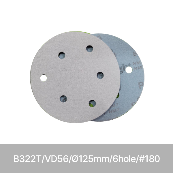 샌딩페이퍼/B322T/VD56/태양연마/Ø125mm/6hole/#180/100개(카톤)