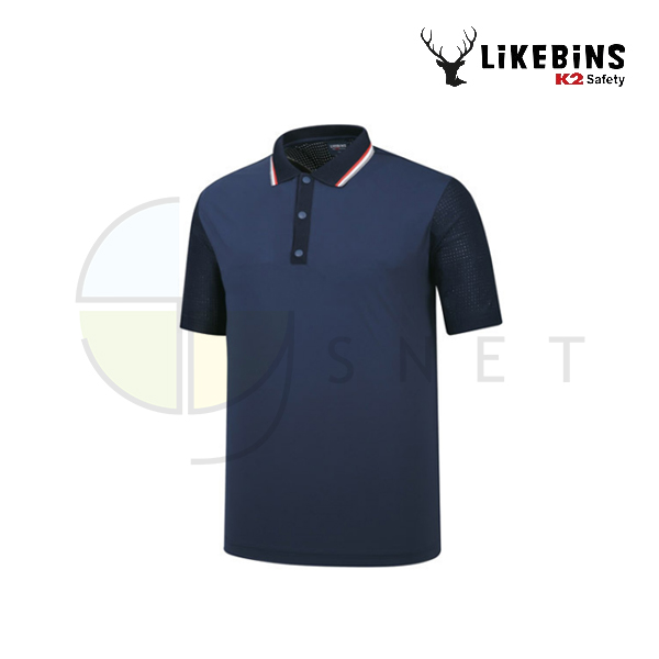LB2-223/티셔츠/춘추/반팔셔츠/폴리에스테르+에칠렌/흡습속건/통기/S~4XL/네이비