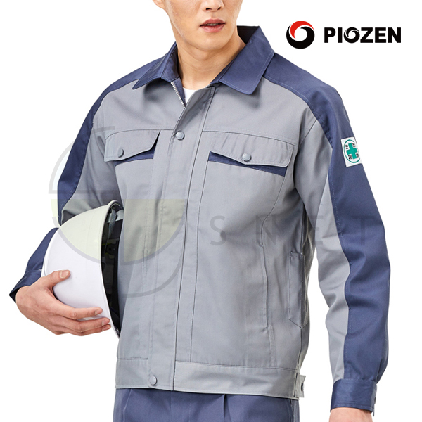 PS-J504/상의/춘하//폴리80+코튼20/TC/생활방수/블루+그레이/M~4XL