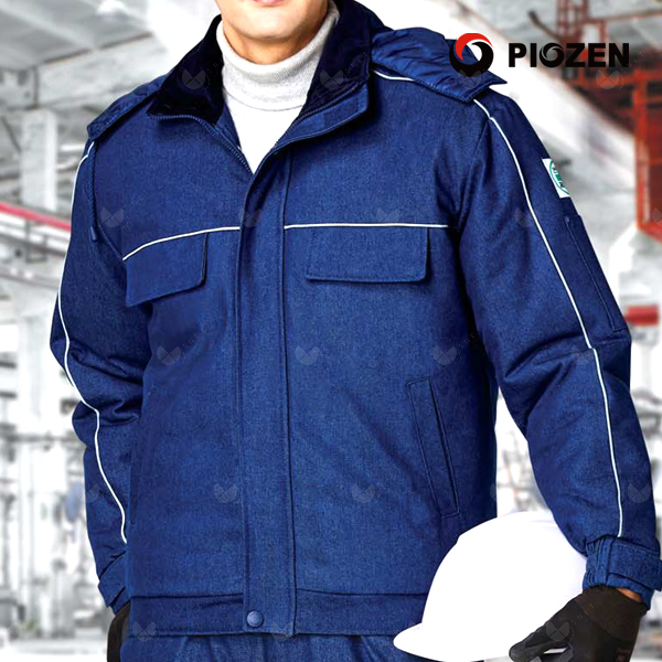 PW-J413/상의/추동//청지/탈부착후드/후면반사띠/코튼80+폴리20/네이비/M~4XL