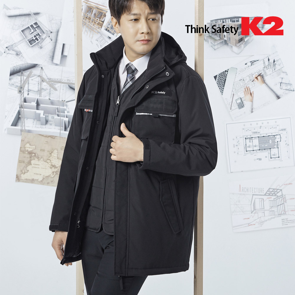 21JK-F104/LB2-F104/K2/상의/동계자켓/탈부착내피/폴리에스터+면/90~120(5단위)/블랙
